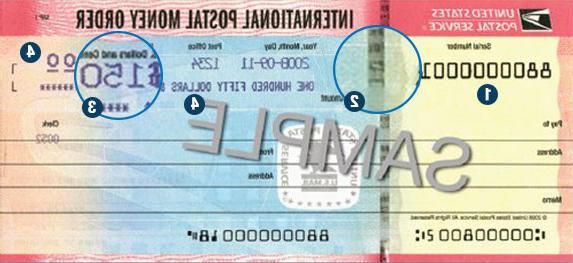 Image showing fake money order.